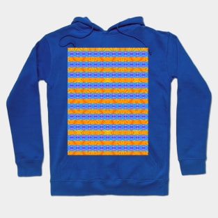 Orange and Blue Striped Pattern Hoodie